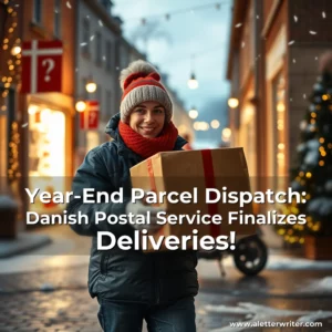Artistic representation for Year-End Parcel Dispatch: Danish Postal Service Finalizes Deliveries!